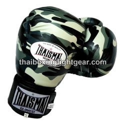 THAISMAI BG124 Muay Thai Boxing Gloves Leather "Camo" Green
