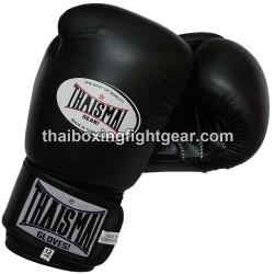 THAISMAI BG124 Muay Thai Boxing Gloves Leather Black