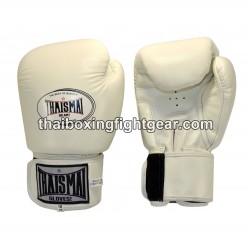 THAISMAI BG124 Muay Thai Boxing Gloves Leather White