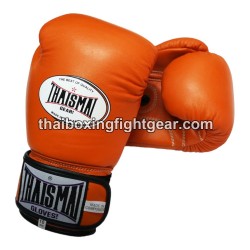 THAISMAI BG124 Muay Thai Boxing Gloves Leather Orange