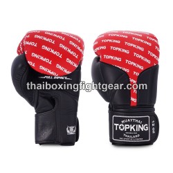 Top King Muay Thai boxing gloves FULL IMPACT DOUBLE TONE-TKBGFI Black Red