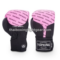 Gants de Boxe Thai TOP KING FULL IMPACT DOUBLE TONE-TKBGFI Noir Rose