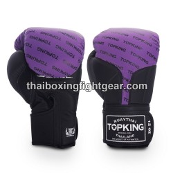 Top King Muay Thai boxing gloves FULL IMPACT DOUBLE TONE-TKBGFI Black Purple