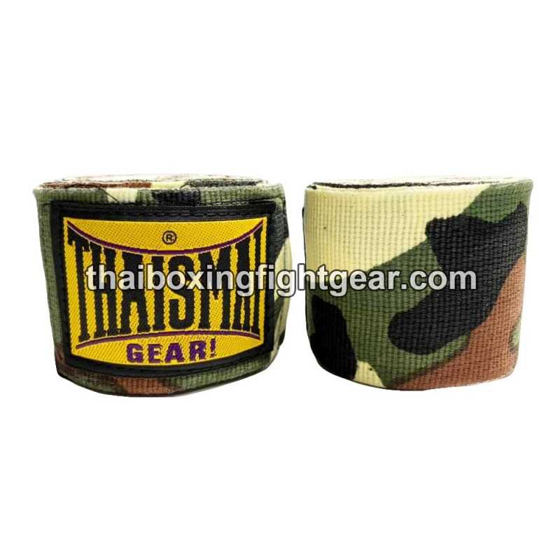 Thaismai Boxing Muay Thai handwraps HW7003 cotton 4.5M Fancy "Camo" Green