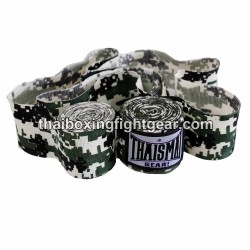 Thaismai Boxing Muay Thai handwraps HW7003 cotton 4.5M Fancy "Digi Camo" Green