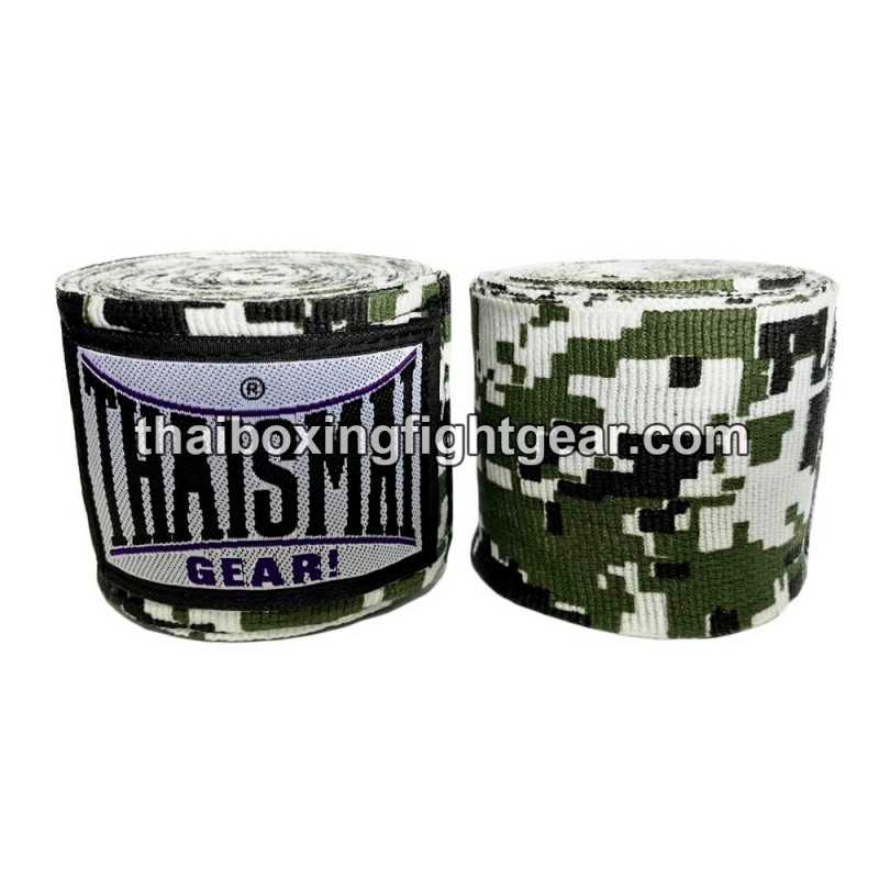 Thaismai Boxing Muay Thai handwraps HW7003 cotton 4.5M Fancy "Digi Camo" Green
