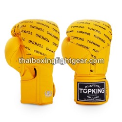 Top King Muay Thai boxing gloves FULL IMPACT SINGLE TONE-TKBGFI Yellow