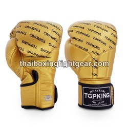 Top King Muay Thai boxing gloves FULL IMPACT SINGLE TONE-TKBGFI Gold