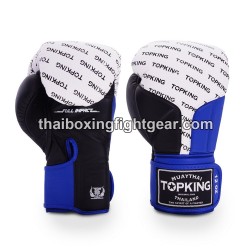 Top King Muay Thai boxing gloves FULL IMPACT TRIPLE TONE-TKBGFI Black Blue White