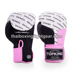 Top King Muay Thai boxing gloves FULL IMPACT TRIPLE TONE-TKBGFI Black Pink White