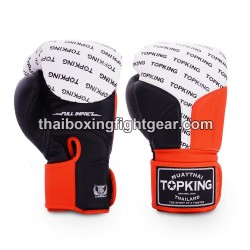 Top King Muay Thai boxing gloves FULL IMPACT TRIPLE TONE-TKBGFI Black Orange White