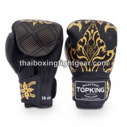 Top King Muay Thai boxing gloves KANOK-TKBGKN Black