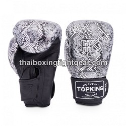 Top King Muay Thai boxing gloves SUPER AIR SNAKE-TKBGSS Black Silver