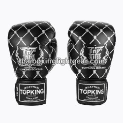 Top King Muay Thai boxing gloves TKBGCH-CHAIN Black Silver