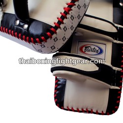 Fairtex Muay Thai / MMA Kicking pads, Leather  White / Black KPLC1 | Equipments