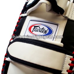 Fairtex Muay Thai / MMA Kicking pads, Leather  White / Black KPLC1 | Equipments