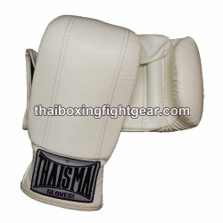THAISMAI BG111 Bag Matt Muay Thai Boxing Gloves Leather White with thumb