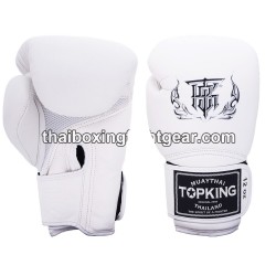 Top King Muay Thai boxing gloves SUPER AIR SINGLE TONE-TKBGSA White