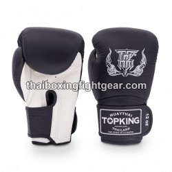 Top King Muay Thai boxing gloves SUPER DOUBLE TONE-TKBGSV Black White
