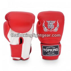 Top King Muay Thai boxing gloves SUPER DOUBLE TONE-TKBGSV Red White
