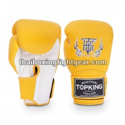 Top King Muay Thai boxing gloves SUPER DOUBLE TONE-TKBGSV Yellow White
