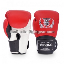 Top King Muay Thai boxing gloves SUPER TRIPLE TONE-TKBGSV Red White Black
