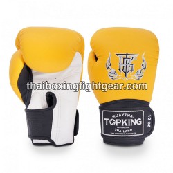 Top King Muay Thai boxing gloves SUPER TRIPLE TONE-TKBGSV Yellow White Black