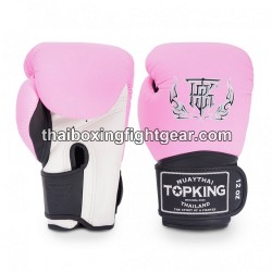Top King Muay Thai boxing gloves SUPER TRIPLE TONE-TKBGSV Pink White Black