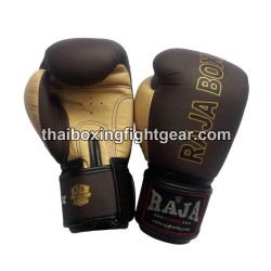 Raja Boxing Muay Thai Boxing Gloves Leather RJB-P1-1 Brown Beige