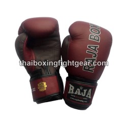 Raja Boxing Muay Thai Boxing Gloves Leather RJB-P1-1 Maroon Black